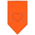 Unconditional Love Heart Crossbone Rhinestone Bandana Orange Large UN849167
